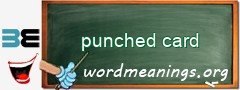 WordMeaning blackboard for punched card